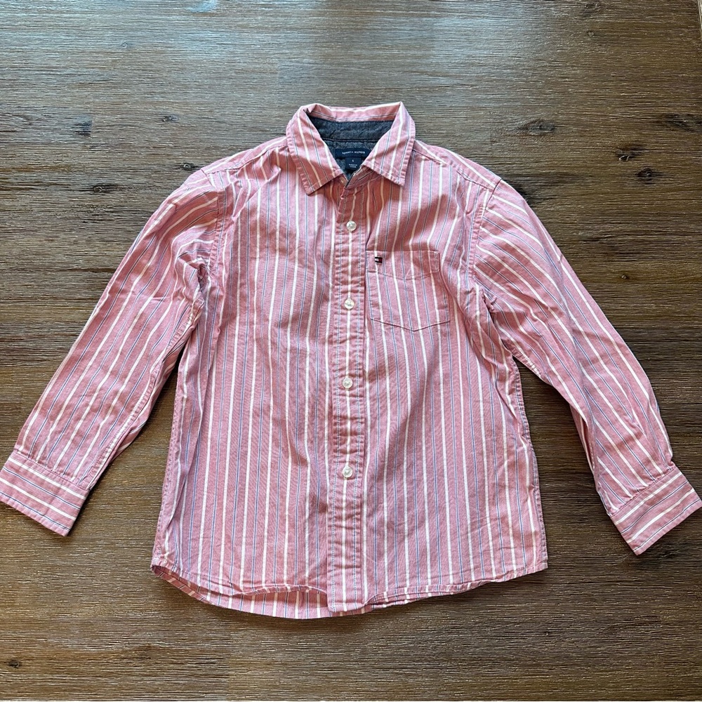 3/20$ Tommy Hilfiger Kids Striped Button Down Shirt size 6